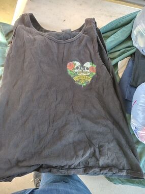 Streetwise Black Skull & Roses "Till Death Do Us Part"  Graphic Tank Top M